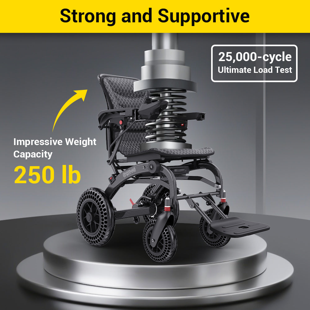 EASWE B20 Foldable Electric Wheelchair - 500W Dual Motor, 30 Mile Range