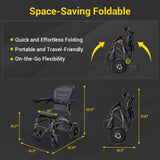 EASWE B20 Foldable Electric Wheelchair - 500W Dual Motor, 30 Mile Range
