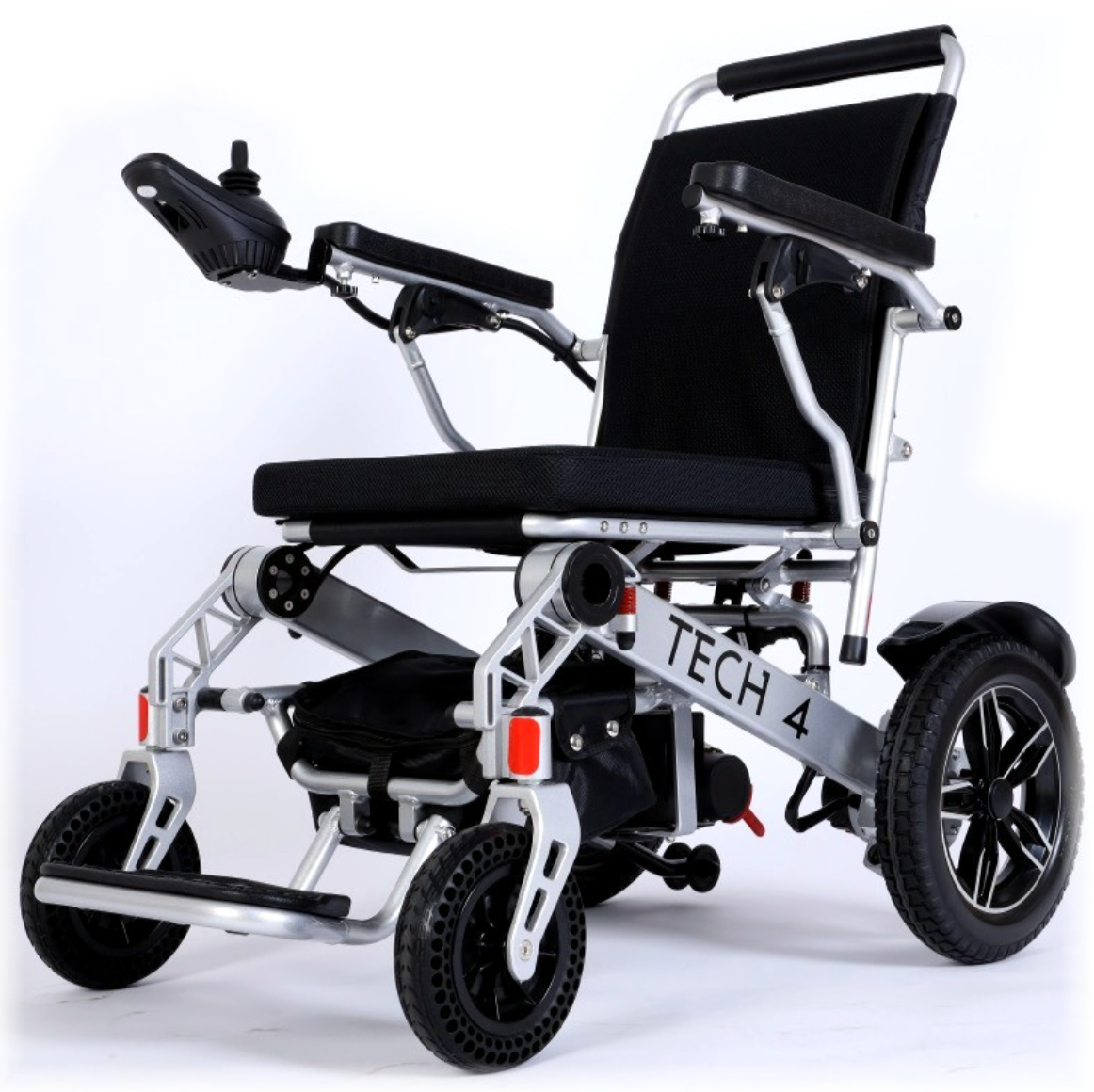 Tech 4 Folding Power Wheelchair – Remote Control, Lightweight, All-Terrain, 59 lbs Frame