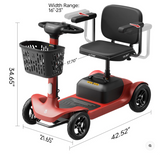 Paiseec S1 4-Wheel Mobility Scooter – 25 Mile Range, 6 MPH, Smart Safety System
