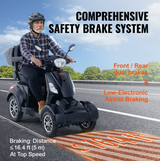 VEVOR Heavy-Duty 4-Wheel Mobility Scooter – 800W Motor, 31-Mile Range, 500 lbs Capacity, All-Terrain Design