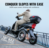 VEVOR Heavy-Duty 4-Wheel Mobility Scooter – 500W Motor, 40-Mile Range, 450 lbs Capacity, All-Terrain Design