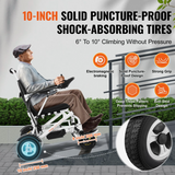 VEVOR Foldable Electric Wheelchair – Lightweight Aluminum Frame, 12.5 Mile Range, 300 lbs Capacity, All-Terrain Tires