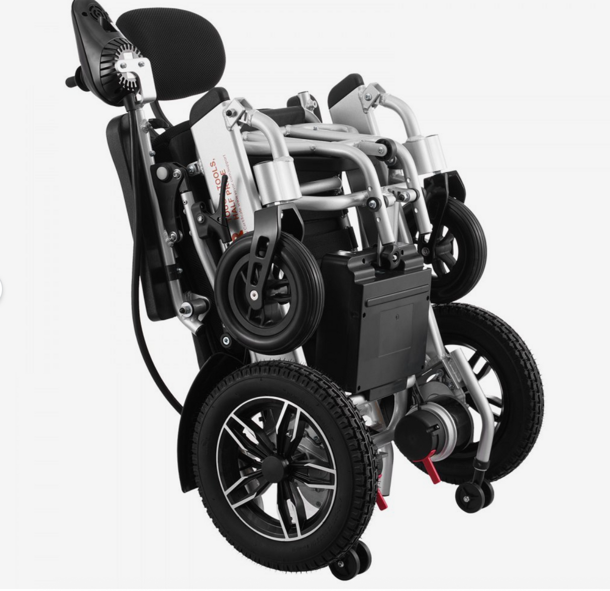 Foldable Electric Wheelchair – Lightweight Aluminum Frame, 17.7” Seat Width, 300 lbs Capacity, 12.5 Mile Range, Adjustable Backrest, All-Terrain Solid Tires