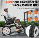 Foldable Electric Wheelchair – 17.5" Seat Width, 265 lbs Capacity, 12.5 Mile Range, Adjustable Backrest, All-Terrain Tires