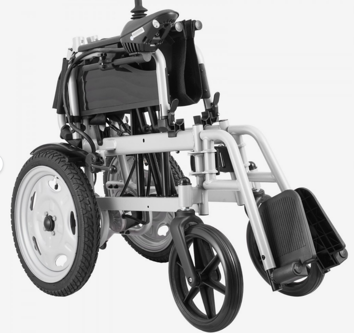 Foldable Electric Wheelchair – 17.5" Seat Width, 265 lbs Capacity, 12.5 Mile Range, Adjustable Backrest, All-Terrain Tires