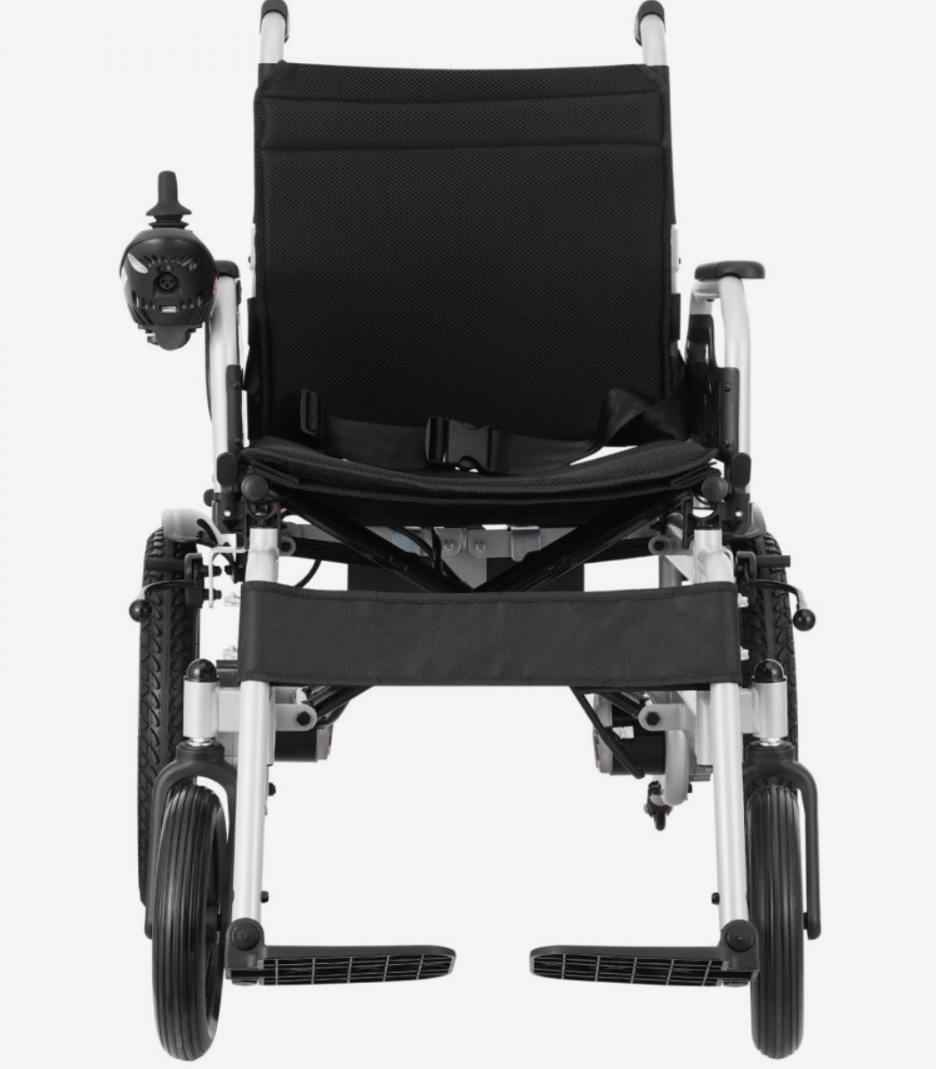 Foldable Electric Wheelchair – 17.5" Seat Width, 265 lbs Capacity, 12.5 Mile Range, Adjustable Backrest, All-Terrain Tires