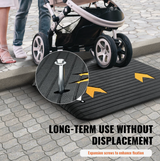 VEVOR Rubber Threshold Ramp – 4" Rise, 35.5" x 24.4", 33,069 lbs Load Capacity, Non-Slip Surface with Cable Channel