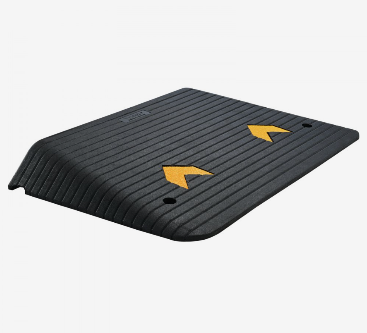 VEVOR Rubber Threshold Ramp – 4" Rise, 35.5" x 24.4", 33,069 lbs Load Capacity, Non-Slip Surface with Cable Channel