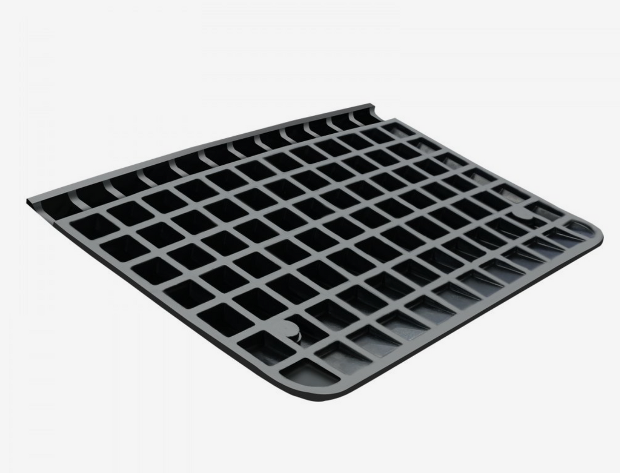 VEVOR Rubber Threshold Ramp – 4" Rise, 35.5" x 24.4", 33,069 lbs Load Capacity, Non-Slip Surface with Cable Channel
