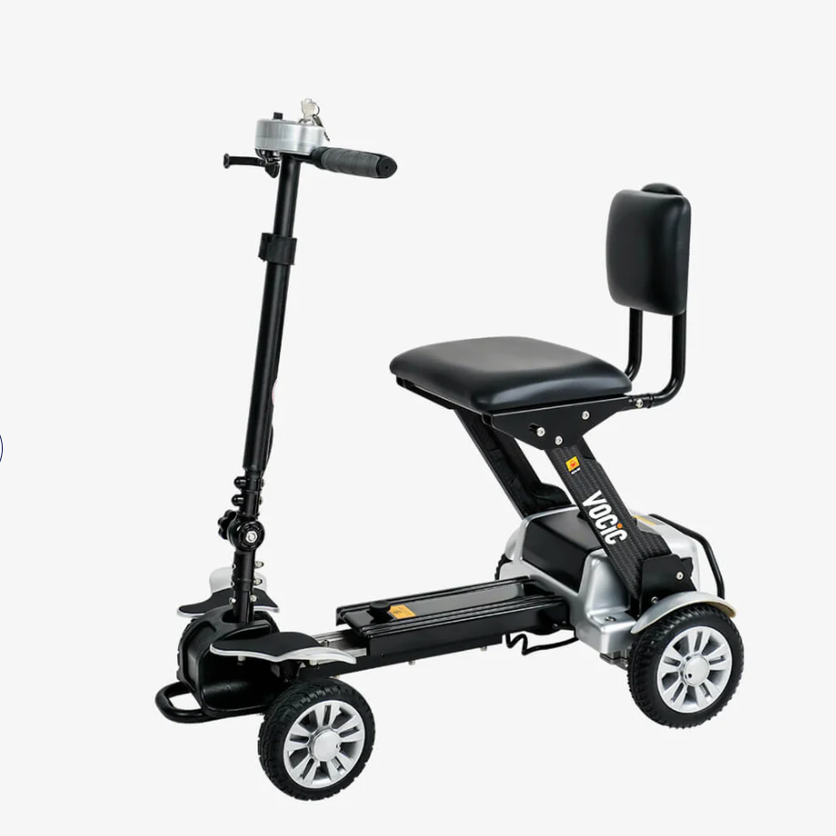 VOCIC D71 Carbon Fiber Lightweight Folding Mobility Scooter – Ultra-Portable, 330 lbs Capacity, Adjustable Frame