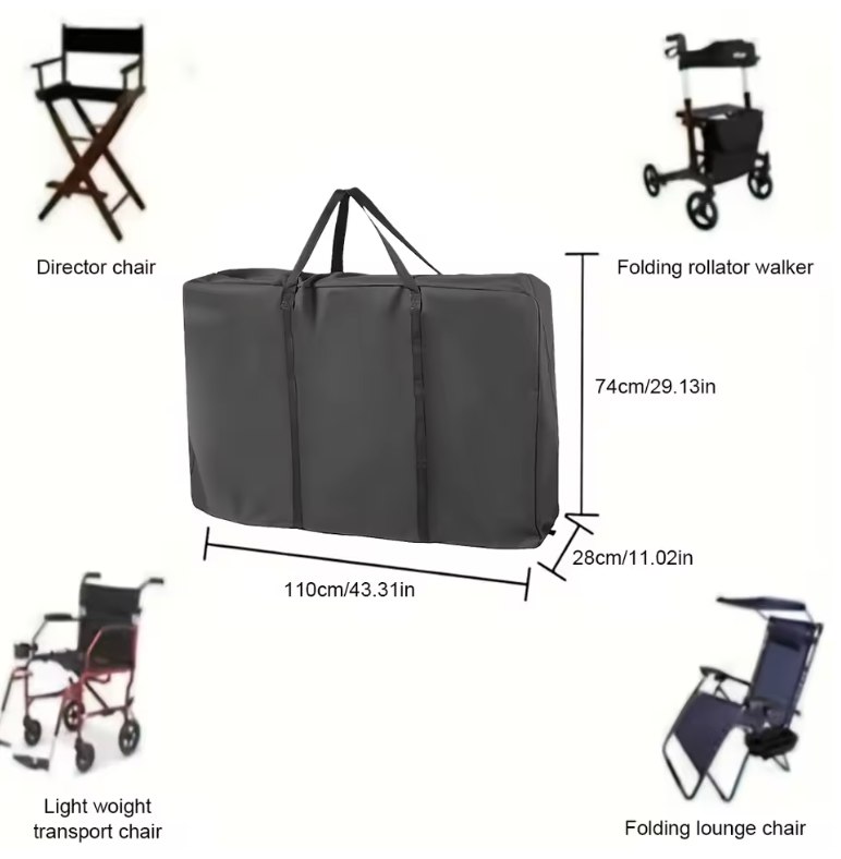 Storage Bag Reusable Wheelchair Protective Cover Large Capacity Chair Walker Bag
