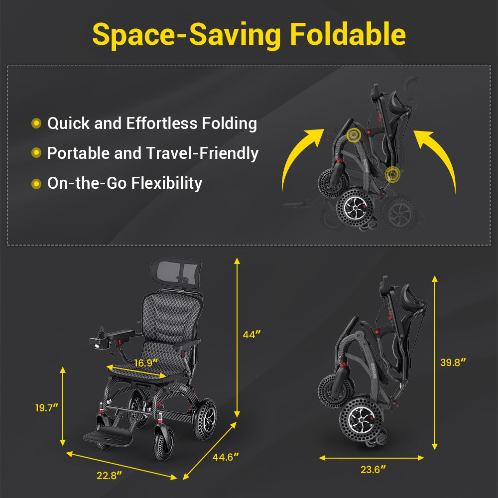 Easwe B10 – Foldable Electric Wheelchair with LCD Joystick Control